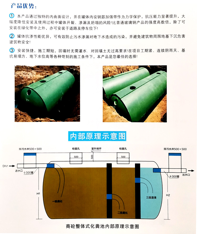 慈利玻璃钢化粪池
